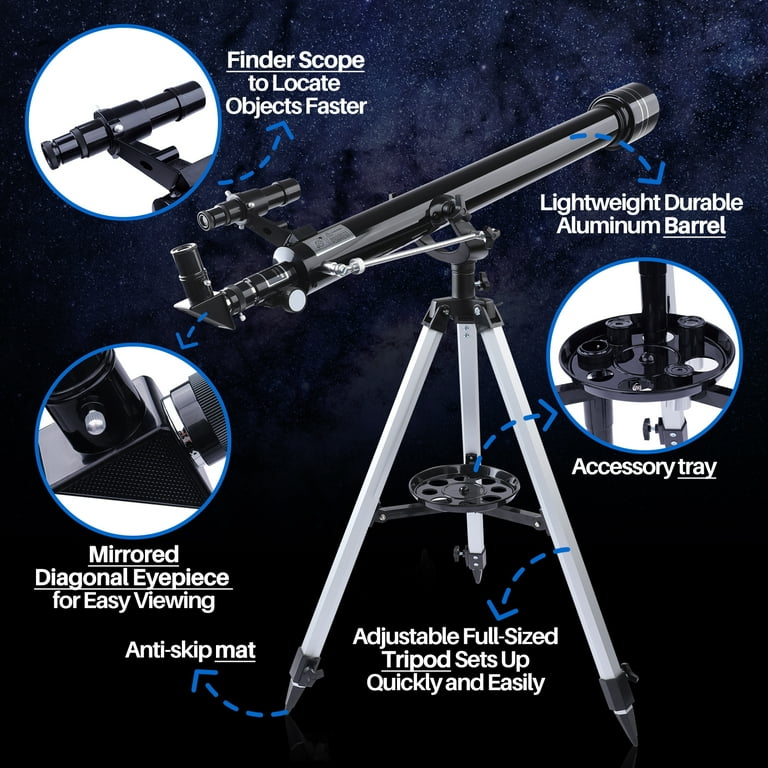 USCAMEL 900mm Refractor Telescope for Astronomy, 45X-675X, 60mm