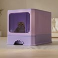 thumbnail image 4 of Cat Litter Box with Large Foldable Litter Mat Plastic Material Enclosed Lid Front Entry Odor Control Drawer-Style Easy to Clean for Indoor Cats Travel, 4 of 5