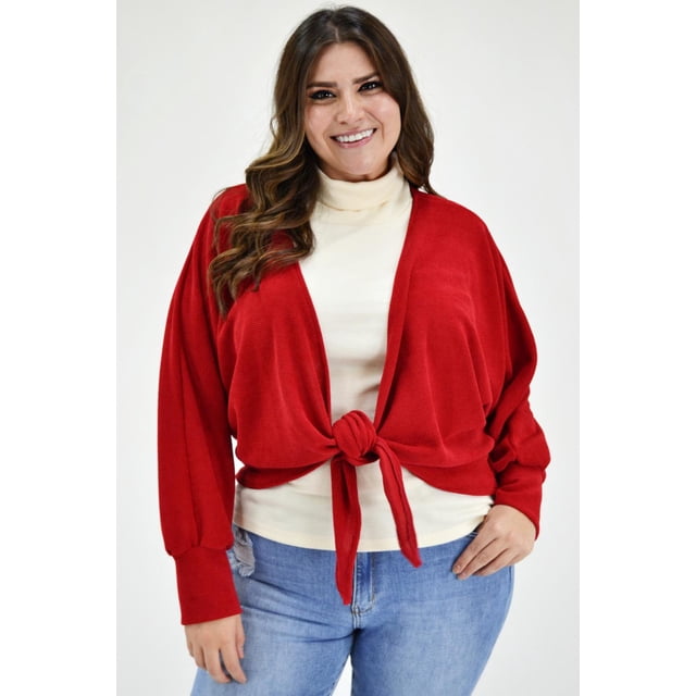 Cárdigan con nudo Roman Fashion /Tallas Extras, 1847 (Rojo) rojo 42 Roman Fashion JA-GR-1847-ROJO