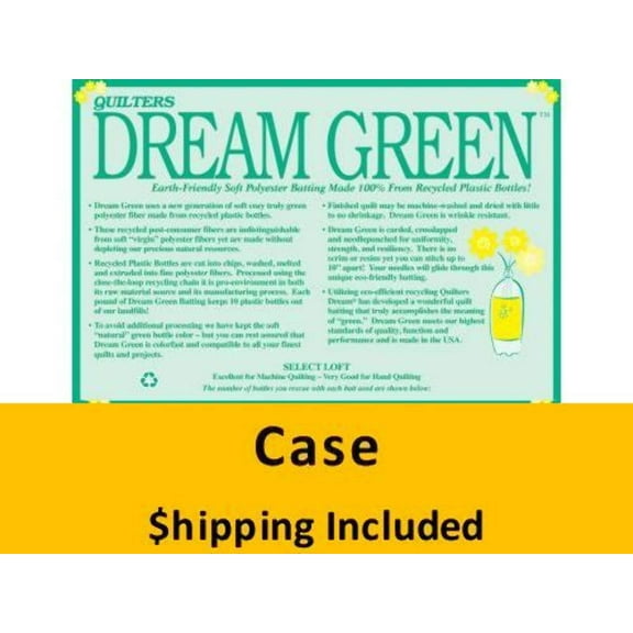 GTW Dream Green Batting (Case (8), Twin 72 in x 93 in) shipping included*