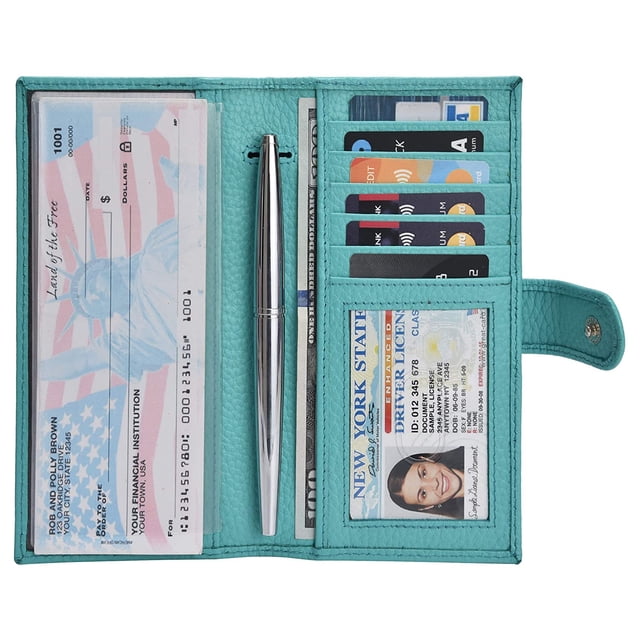 Checkbook Covers for Men and Women - Leather RFID Blocking Standard ...