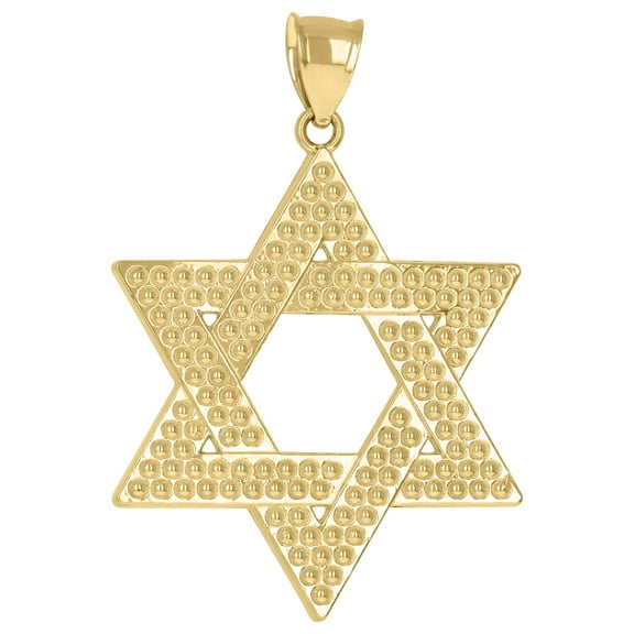10k Yellow Gold Mens Star Of David Religious Symbol Charm Pendant