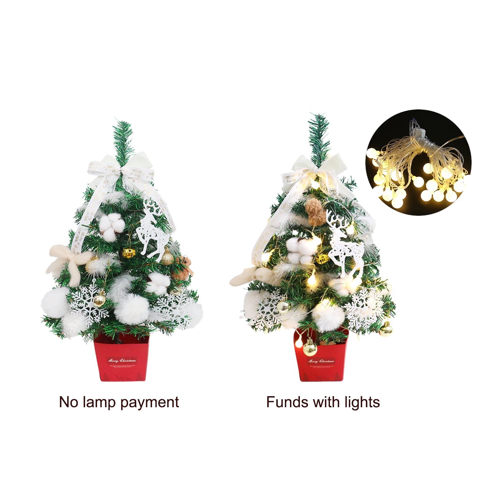 2 Ft Tabletop Artificial Pre-Lit Christmas Tree Decoration –  HolidayHomeGoodies