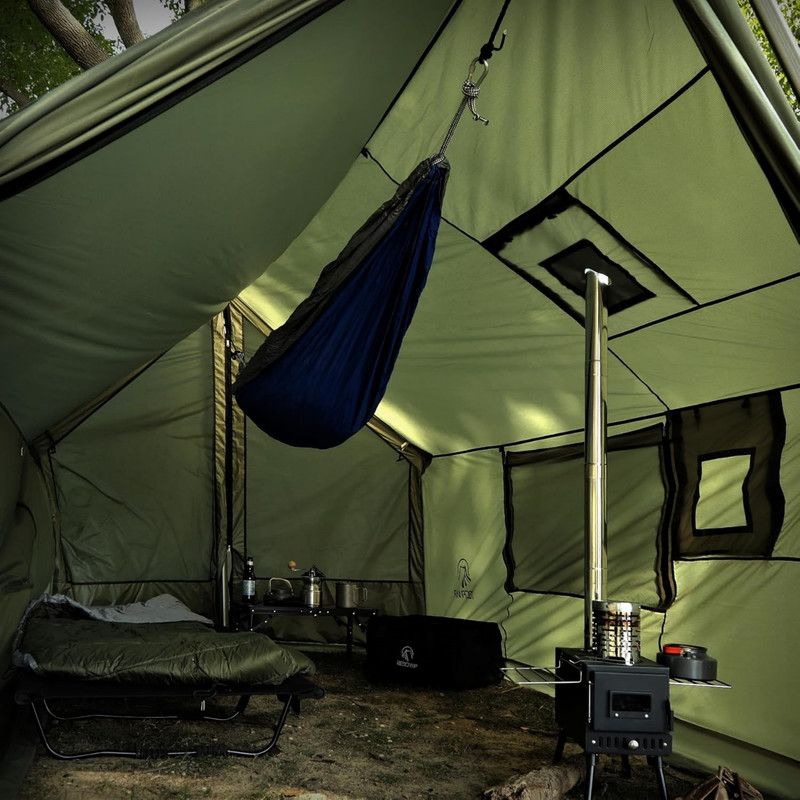RedSwing 4 Season Hammock Hot Tent with Stove Jacks, 11.8'x6.6'x6.2' Winter Tent, Waterproof Snow Skirt for Camping Hunting