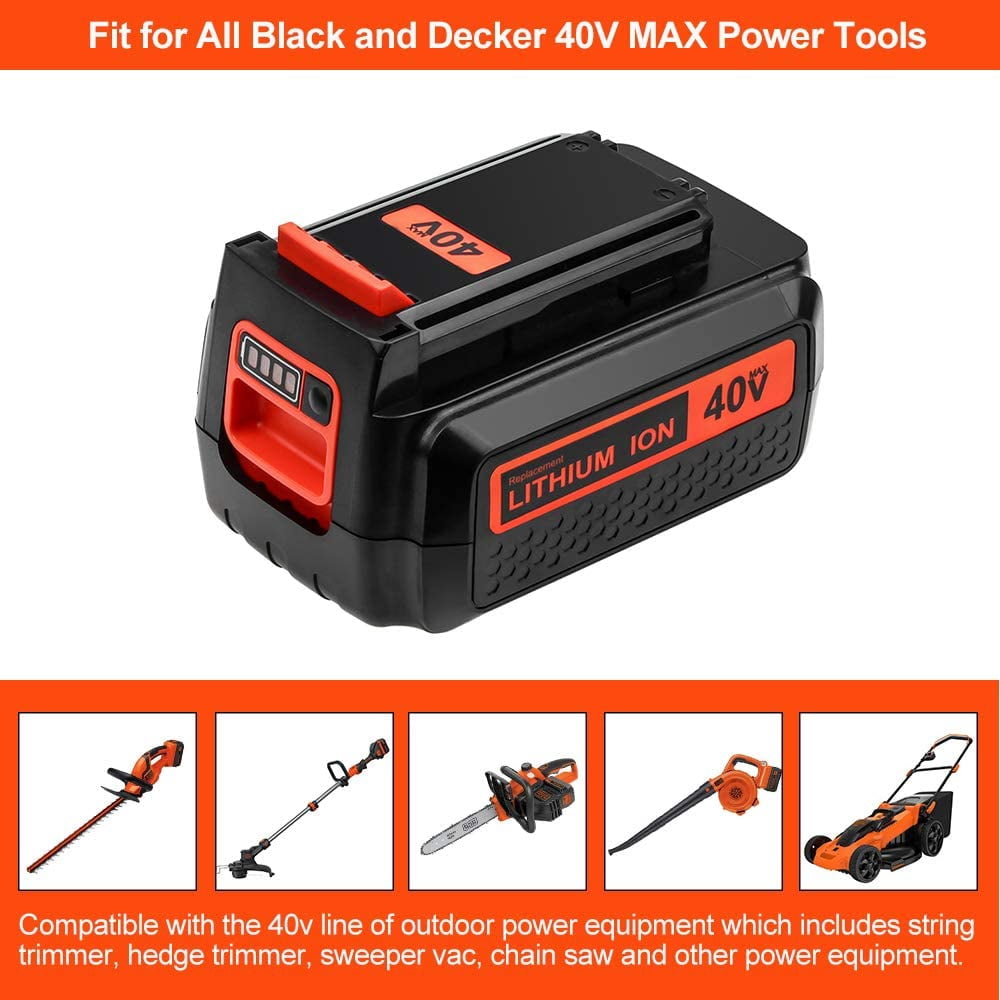 2Pack 40 Volt MAX 3.6Ah Lithium ion Replacement Battery Compatible with Black and Decker 40V Battery LBX2040 LBXR36 LBXR2036 LST540 LCS1240 LBX1540 LST136W 40V Cordless Power Tools