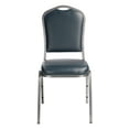 thumbnail image 3 of (Pack of 2) NPS® 9300 Series Deluxe Vinyl Upholstered Stack Chair, Midnight Blue Seat/Silvervein Frame, 3 of 5