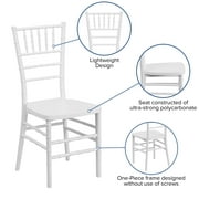 Flash Furniture Hercules Premium Series Adult Size Resin Stacking Chiavari Chair, White