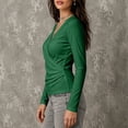 thumbnail image 5 of Wrap Tops for Women Long Sleeve V Neck Crossover Shirts Fall Going Out Outfits Dressy Casual Top L, 5 of 6
