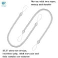 thumbnail image 4 of Deago 2 Pairs Curtain Ropes Tiebacks Decorative Handmade Tie Backs Curtain Holdbacks Holders Cord with 4 Metal Screw Hooks for Window Sheer Drapes Indoor Outdoor, White, 4 of 7