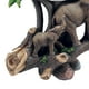 thumbnail image 2 of Reloj de pared Benzara Inc con marco de poliresina y Acento de elefante marrón y verde, 2 of 2