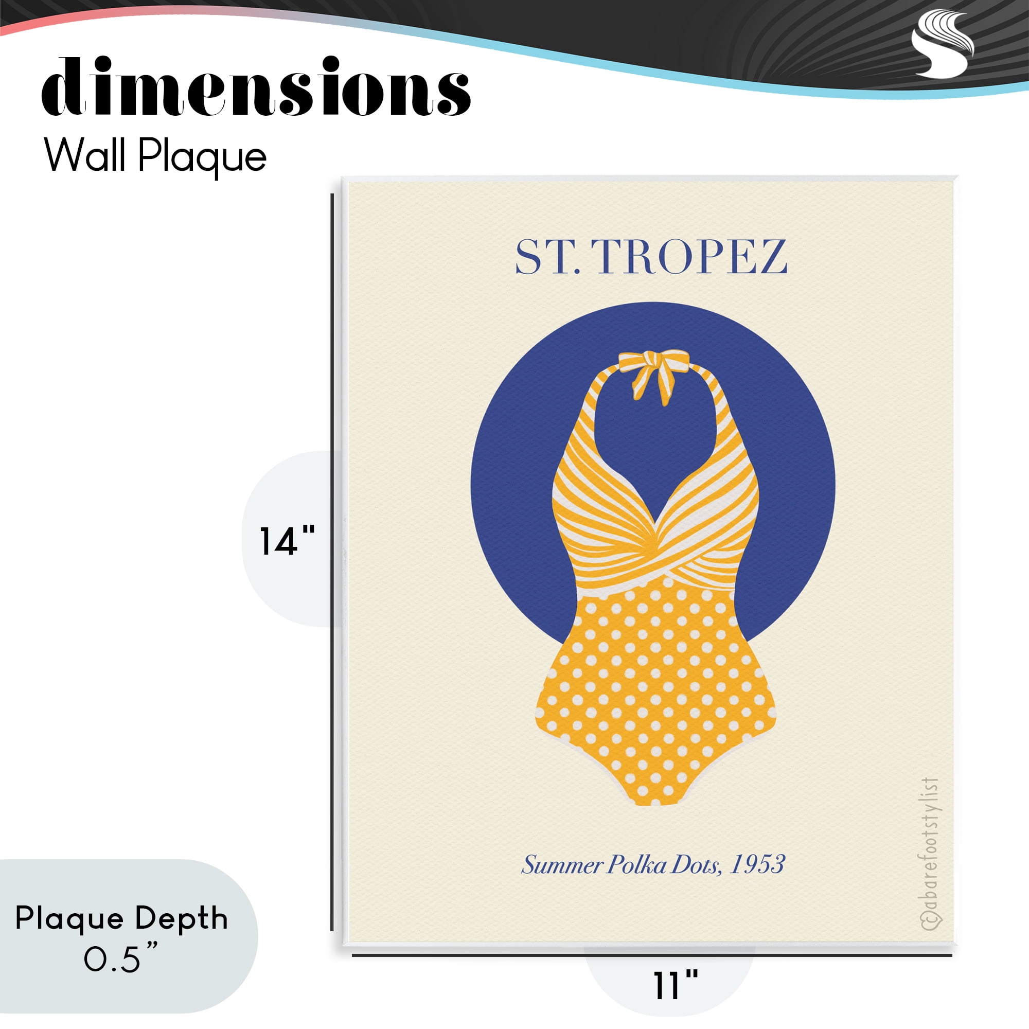 Stupell Industries St. Tropez Dotted Swimsuit Wall Plaque Art, design by A Barefoot Stylist