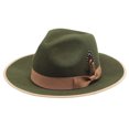 thumbnail image 2 of XIAOCHA Womens Ribbon‑Feather Fedora Hat Solid Wide‑Brim Hat Outdoor Festival Hat,Army Green, 2 of 4