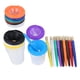 thumbnail image 1 of Juego de 10 vasos de pintura a prueba de derrames para niños con pinceles para niños pequeños y suministros de arte preescolar, 1 of 15