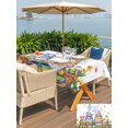 thumbnail image 4 of Easter Gnomes Bunnies Outdoor Tablecloth - 60x102 Inch Rectangle Dining Table Cover, Spring Easter Eggs Floral Leaves Waterproof Outdoor Table Cloth with Umbrella Hole & Zipper for Picnic/Patio/Party, 4 of 7