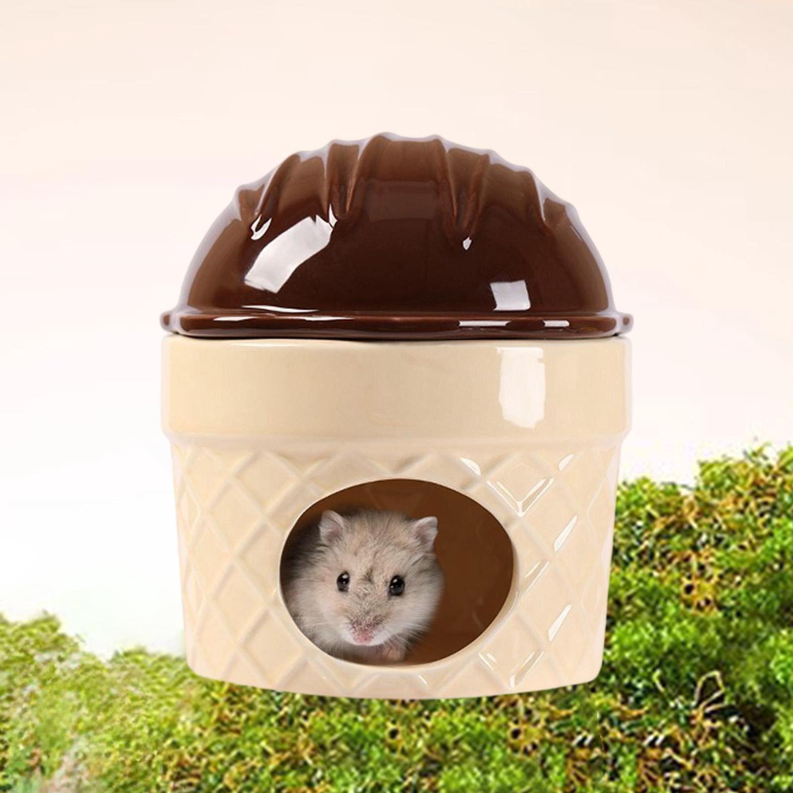 oshhni Ceramic Hamster Nest Hamster Habitats for Dwarf Hamster Ferret Small Animals Brown