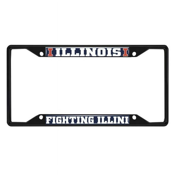 Fanmats 31252 Illinois College Team License Plate Frame - Black