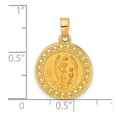 thumbnail image 2 of Auriga Fine Jewelry 14K Yellow Gold Hollow Our Guardian Angel Medal Pendant for Women (L-21.1 mm, W-16.6 mm), 2 of 6