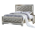 thumbnail image 3 of LiviNest California King Bed: Modern Glamorous Upholstered Bed with Mirror Trim - Silver Gray Tufted Headboard & Footboard for Hotel Room Setup & Guest Accommodation, 3 of 6