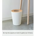 thumbnail image 4 of Yamazaki Home Trash Can - Two Styles, Ash, Steel + Wood, Round, 1.85 gallons, 7 liters, Conceals Trash Liners, Lid, No Assembly, 4 of 5