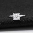 thumbnail image 2 of Oryn Jewelry Princess Cut 1.9 Ct Excellent Moissanite Band for Women - 14K White Gold Plated Band - Solitaire Style Moissanite Band - Elegant Gift Jewelry for Her, 2 of 5