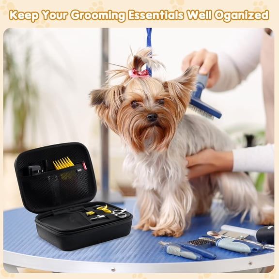 Hard Pet Grooming Tool Storage Case, Travel Organizer for Oneisall  Dog Clippers and Accessories - Black