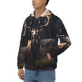 thumbnail image 3 of Kdxio Regal Stag In Forest Print Men Hoodies Casual Hoodies for Men with Zip Pockets Full Zip Long Sleeve Sweatshirt Sports Hooded Jacket-X-Large, 3 of 5