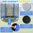 thumbnail image 7 of 7FT Trampoline for Kids with Safety Enclosure Net, SEGMART Toddler Trampoline with Removable Slide, Upgrade Recreational Trampoline with Jumping Mat for Indoor Outdoor Backyard, Blue, 7 of 7