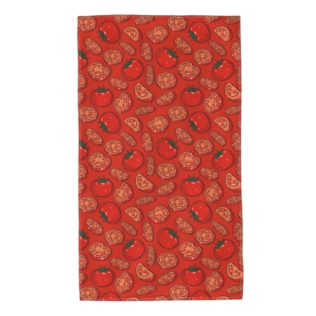 Fotbe Tomatoes Toalla Premium con Patrón, Toalla de Microfibra de Secado Rápido, Ligera y Altamente Absorbente (27.5x16in), Ideal para Uso Diario