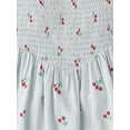 thumbnail image 3 of The Children's Place Girls Short Sleeve Striped Cherry Smocked V-Waist Dress, Sizes XS-XXL, 3 of 4