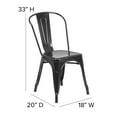 thumbnail image 5 of Flash Furniture Perry Adult Commercial-Grade Metal Indoor/Outdoor Stackable Dining Chair, Black, 5 of 13