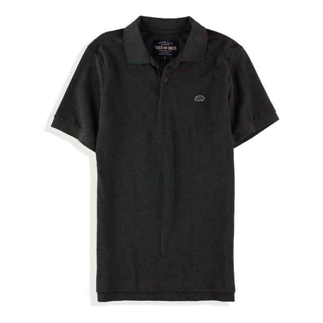 Ecko Unltd. Mens Wallburner Solid Color Rugby Polo Shirt, Grey, Small