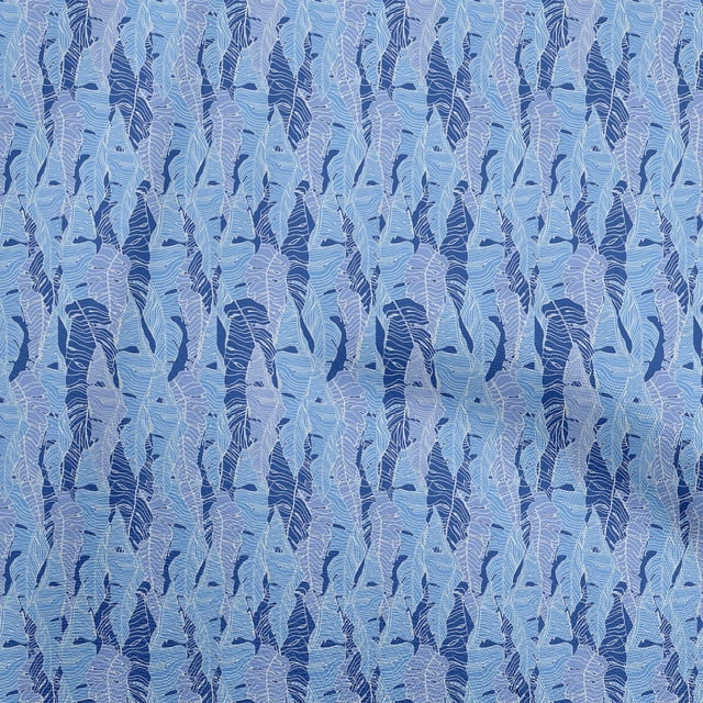 oneOone Polyester Spandex Medium Blue Fabric Tropical Sewing Craft Projects Fabric Prints By Yard 56 Inch Wide