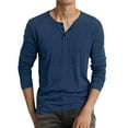 thumbnail image 3 of Henley Shirts for Men Spring Summer Lightweight Long Sleeve Slim Fit Plain Tshirts Shirt Mens Undershirts, 3 of 6