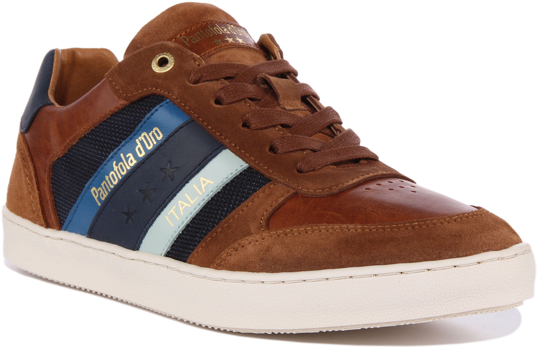 Getand middernacht Artefact Pantofola D'Oro Soverato Uomo Men's Low Top Lace Up Leather Trainers In  Brown Size 8 - Walmart.com
