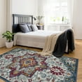 thumbnail image 3 of Ottomanson Non-Slip Area Rug for Living Room 5' x 6'6" Durable Low Profile Carpet, Gray/Blue Oriental, 3 of 8