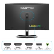 Sceptre C275B-FWT240 27-Inch LED Curved Gaming Monitor with 240Hz Refresh Speed, 1080P FHD Resolution, and Built-In Speakers (Black)