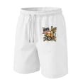 thumbnail image 2 of JULMCOMO American Flag Men's Shorts Drawstring Red White Blue Loose 250 Anniversary USA Summer Shorts for 1776 with Pockets White L, 2 of 4