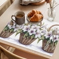 thumbnail image 3 of White Purple Lily Placemats Set of 2, Spring Retro Flower Floral Leaf Brown Basket Watercolor Non-Slip Place Mats Washable Table Mats for Kitchen Dining Table Decorations Indoor/Outdoor, 3 of 9