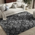 thumbnail image 2 of Pentantan Shag Area Rug, 5ft x 8ft Geometric Soft Fluffy Rugs for Living Room Bedroom Indoor Carpet, Gray & Black, 2 of 7