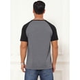 thumbnail image 3 of DARING DIVA Men's Henley Button Down Color Block Short Sleeve T-Shirt S Dark Gray, 3 of 7