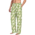 thumbnail image 2 of Uemuo Daisies Flowers Pattern Men's Wide Leg Palazzo Lounge Pants with Pockets Light Weight Loose Comfy Casual Pajama Pants-Large, 2 of 9