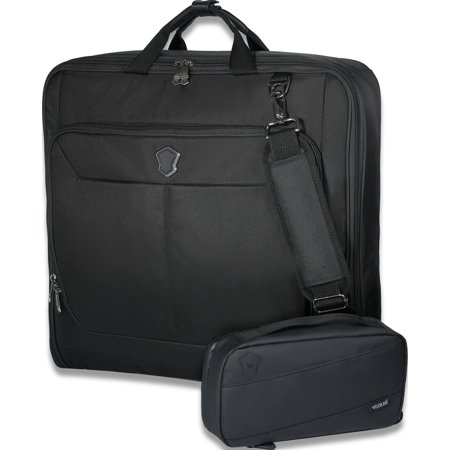3-Suits Garment Bag for Travel with Toiletry Bag, 30L-Large Suit Carry Garments Bag for Travels, 15-Pockets Suits Holder Travel Bags, Wrinkle-Free Suit and Dress Garment Bag for Travels