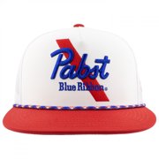 Pabst Blue Ribbon Embroidered Red and White Hat