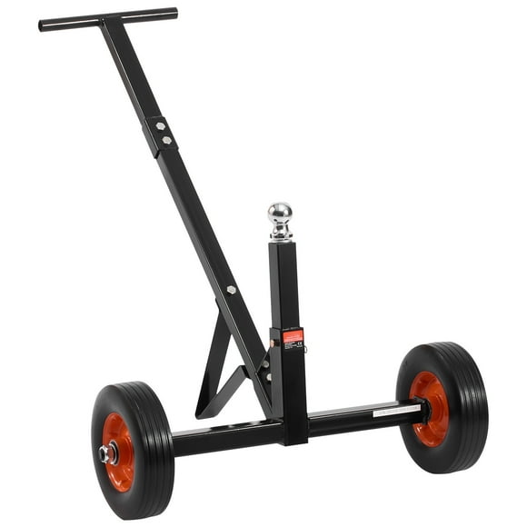 KFFKFF Heavy-Duty Trailer Dolly, 600lbs Tongue Weight Capacity, Carbon Steel Trailer Mover with 1-7/8 in Hitch Ball and 10 in Solid Tires, Portable Tow Dolly for Moving Car RV Boat Trailer