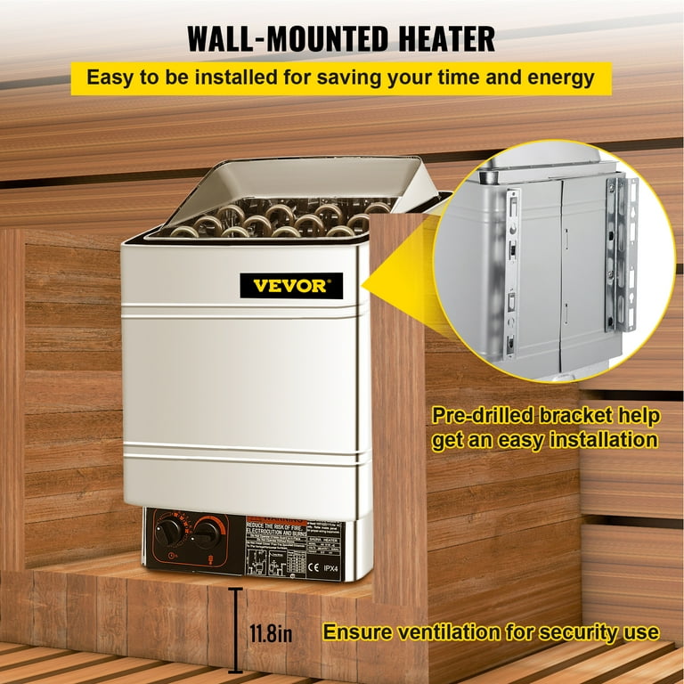 VEVOR Sauna Heater 6KW Dry Steam Bath Sauna Heater Stove 220V-240V with  Internal Controller Electric Sauna Stove for Max.317.8 Cubic Feet Home  Hotel Sauna Room Spa Shower Bath Sauna - Walmart.com