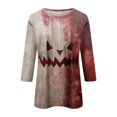 thumbnail image 5 of YDLCAFD Tunique Imprimée pour Femmes, Manches 3/4, Col Rond, Blouse T-Shirt, 5 of 5