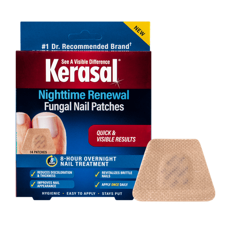 Kerasal Nighttime Renewal Fungal Nail Patch, Extra Strength, Overnight Repair, 14 Count