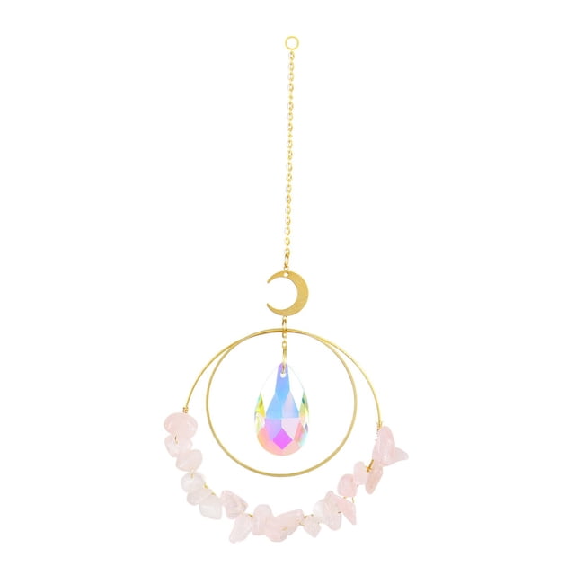 Atrapasueños de cristal para ventana, forma de arcoíris, atrapasol, prisma de bola de gota de lluvia grande Rosa