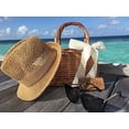 thumbnail image 2 of Natural tejida a mano rectangular de mimbre bolso de mano de la cesta del bolso retro de verano de las mujeres de la paja Tote (Rectangular Caqui), 2 of 5