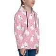 thumbnail image 3 of Haiem Pink Cartoon Bear Pattern Boys Hoodie, Youth Pullover Hooded Sweatshirt, Kangaroo Pocket Hoodie for Kids Girls -X-Large, 3 of 6